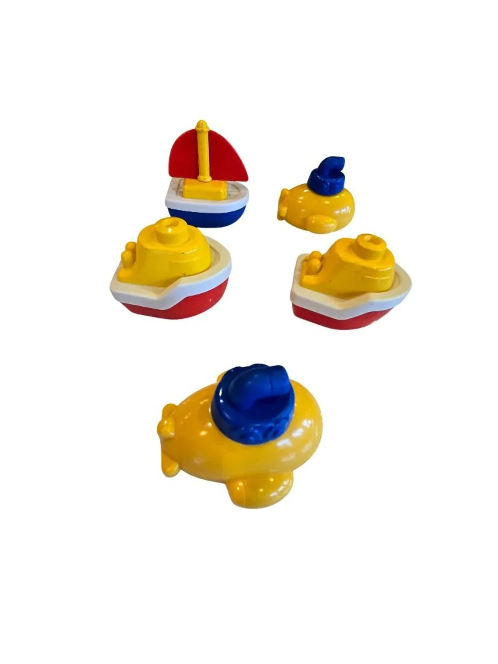 Vintage Little Tikes Bathtub  Ships & Sails Sailboat Submarine Tugboat Water Toy
